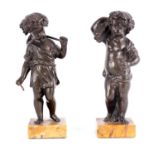 A PAIR OF 19TH CENTURY FRENCH BRONZE PUTTI