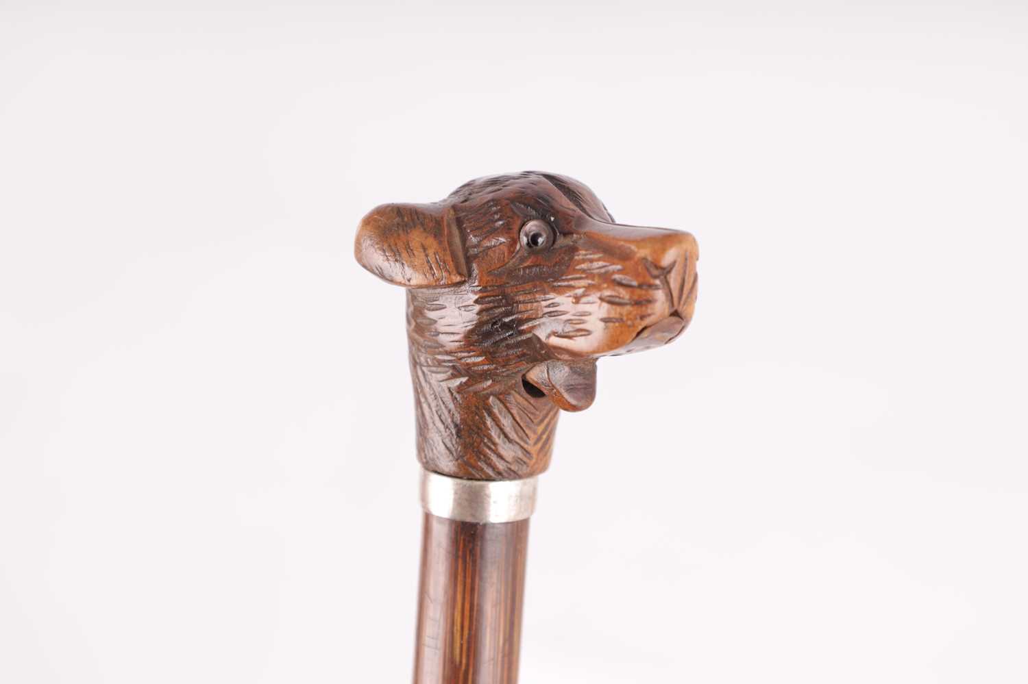 THREE 19TH CENTURY ANIMAL HEAD WALKING STICKS - Image 7 of 10