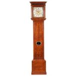 SAMUAL MACHAM, LONDON. A. QUEEN ANN WALNUT AND ARABESQUE MARQUETRY MONTH DURATION LONGCASE CLOCK