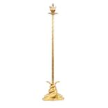 A REGENCY STYLE GILDED BRASS STANDARD LAMP