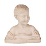 A LATE 19TH CENTURY ALABASTER CARVED BUST