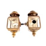 A PAIR OF EARLY 20TH CENTURY ITALIAN CAR LAMPS