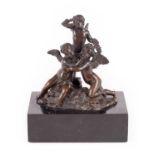 A 19TH CENTURY BRONZE SCULPTURE OF THREE CHERUBS