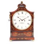 GEORGE TRENDELL, MAIDENHEAD A REGENCY BRASS INLAID MAHOGANY BRACKET CLOCK