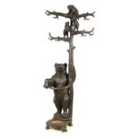AN IMPRESSIVE OVERSIZED 19TH CENTURY CARVED BEAR BLACK FOREST STICK STAND