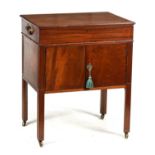 A MID 18TH CENTURY FIGURED MAHOGANY GENTLEMAN'S DRESSING TABLE