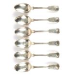 A SET OF SIX REGENCY SILVER TABLESPOONS BY PAUL STORR