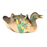 AN ORIENTAL CERAMIC MODEL OF A DUCK