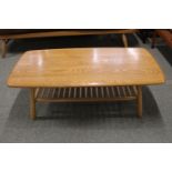 Ercol Blonde Elm Coffee table with label to underside