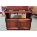 Edwardian Walnut cabinet of 2 doors with pierced shelf support, 60cm in Diameter