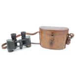 Bausch & Lomb Binoculars marked Rochester NY with leather case