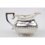 Good Quality Silver Cream Jug with reed decoration by William Aitken, Birmingham 1910, 84g total