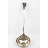 A Large Silver crested Victorian soup ladle Old English Pattern, London 1894. 296g total weight