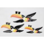 Set of 4 Guinness Wall Toucans marked Carlton ware