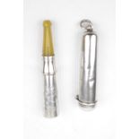 Late Victorian Silver engraved Cheroot holder with Amberite stem and a Chester Silver Cheroot case