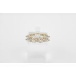 14ct Gold CZ Set dress ring 3g total weight Size N