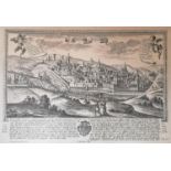 Friedrich Benhard Werner, Polish 1690-1776, Etched map entitled Spoletem Spoleto of the ancient city