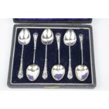 Cased set of Silver Teaspoons by William Devenport, Birmingham 1919, 32g total weight