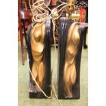Pair of 1960s FAIP Chalkware Nude Female Lamps with fittings 75cm in Height