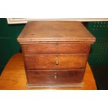 Edwardian Country lidded sewing chest of 2 drawers. 31cm in Width