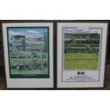 Two Official Wimbledon Championship Posters Framed 2001/02
