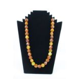 Facetted Baltic Amber Necklace 46g total weight, 52cm in Length