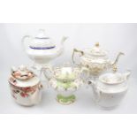 Collection of 8 Early 19thC and later Teapots inc H R Daniel etc