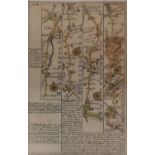 18thC Map of the Road between Oakham and St Neots by Emanuel Bowen Emanuel Bowen (fl. 1714 - 67)