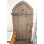 Very Heavy Oak arched 6 plank door with Iron fittings. 86 x 197cm