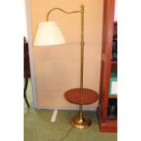 Good quality Mahogany & Standard lamp with turned mahogany inset table 126cm in Height