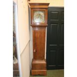 James Kirby, St Neots, an oak longcase clock with square brass dial and 30 hour movement