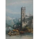 Frederic Bourgeois de Mercey 1803-1860 Watercolour of Osola Bella - Lago Maggiore a Lake in northern