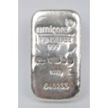 Umicore Feinsilber 999 1000g Silver Ingot stamped 545233