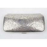 An Edwardian Silver cigar case well engraved with scrolls, Birmingham 1904 by GL. 126g total weight