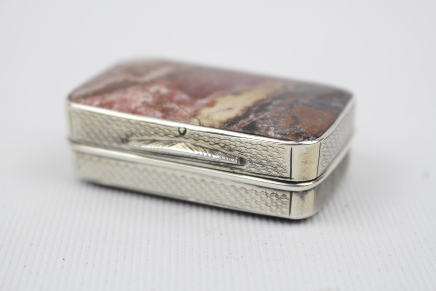 19thC Rectangular Silver Pill box by Alfred Taylor of Birmingham 1860, 5cm in Length