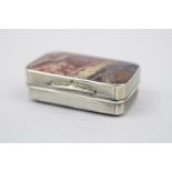 19thC Rectangular Silver Pill box by Alfred Taylor of Birmingham 1860, 5cm in Length
