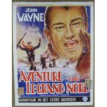 John Wayne Original Belgian Movie Poster "Adventure Dans Le Grand Nord" Warner Brothers 1954.