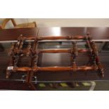 Edwardian Turned wall mounted coat rack of 4 hangers