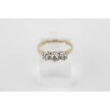 Ladies 9ct Gold Diamond Set ring of 3 stones 0.35ct estimated total weight