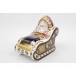 Royal Crown Derby Old Imari 1128 Santas Sleigh Paperweight MMI with Gold Stopper