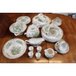 Extensive Masons Fruit Basket Dinner service comprising of Dinner plates, Sauce boat, Tureen etc