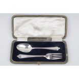 Cooper Brothers & Sons, Sheffield 1952 cased spoon and fork set 38g total weight