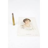 1914 Princess Mary bullet pencil and silk portrait of Princess Mary herself.