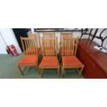 Set of 6 Ercol Elm Dining chairs with removable covers