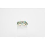 Ladies 9ct Emerald and white stone 2g total weight, Size N