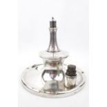 Large unusual Capstan Inkwell of Lighthouse design with mounted Heavy Cable to base, commemorating