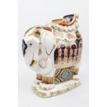 ROYAL CROWN DERBY PAPERWEIGHT, 'Large Elephant', Gold Stopper, height 20cm LIII