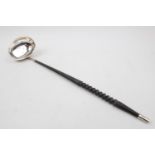 Good Quality 20thC Silver Punch Ladle with Ebonised twisted handle by Francis Howard Ltd,