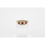 18ct Gold Ladies Ruby Set ring 3g total weight Size N