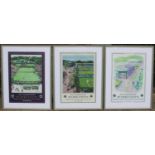 Three Official Wimbledon Championship Posters Framed 2006/07/08